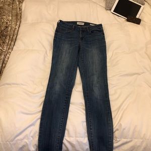 High waisted long skinny jeans